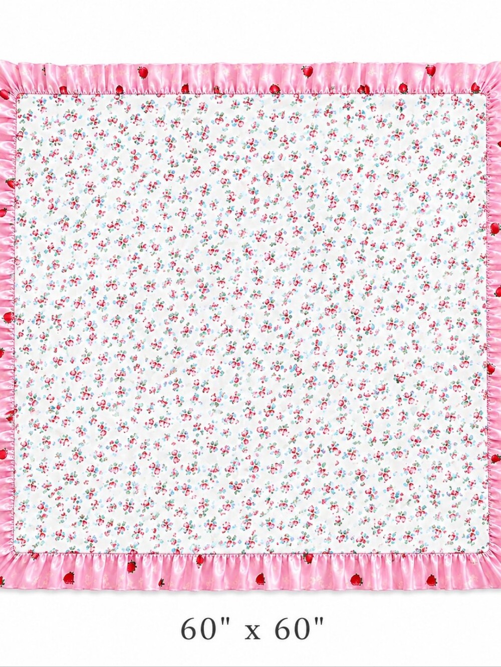 LITTLE BOE Strawberry Pink Floral Baby Blanket 60*60